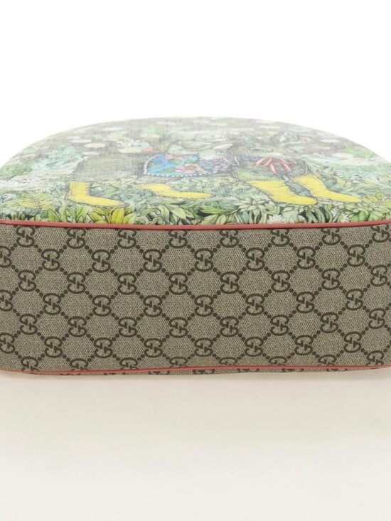 GUCCI GG Supreme Higuchi Yuko Sherry Line PVC Beige Silver 433578 Auth main image 4